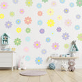 Rapid Decor 32 Pcs Danish Pastel Waterproof Removable Flower Wall Decals by Deal US