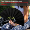 GeGeYa 13inch Large Rave Fan Foldable Hand Fans Black 2 Packs by Deal US