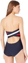 Tommy Hilfiger Logo Bandeau One-Piece Swimsuit, Size XS by Vanessa Jane