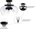 VONLUCE Semi Flush Mount Ceiling Light, 3-Bulb Black Ceiling Light Fixture by Vanessa Jane