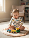 PATPAT Baby Boys Bodysuits 2-Pack Long Sleeve Train Print Brown Car Size 18-24M by Deal US