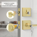 Goldenwarm Gold Dummy Door Handles Brushed Brass Levers 3 Pack by Deal US