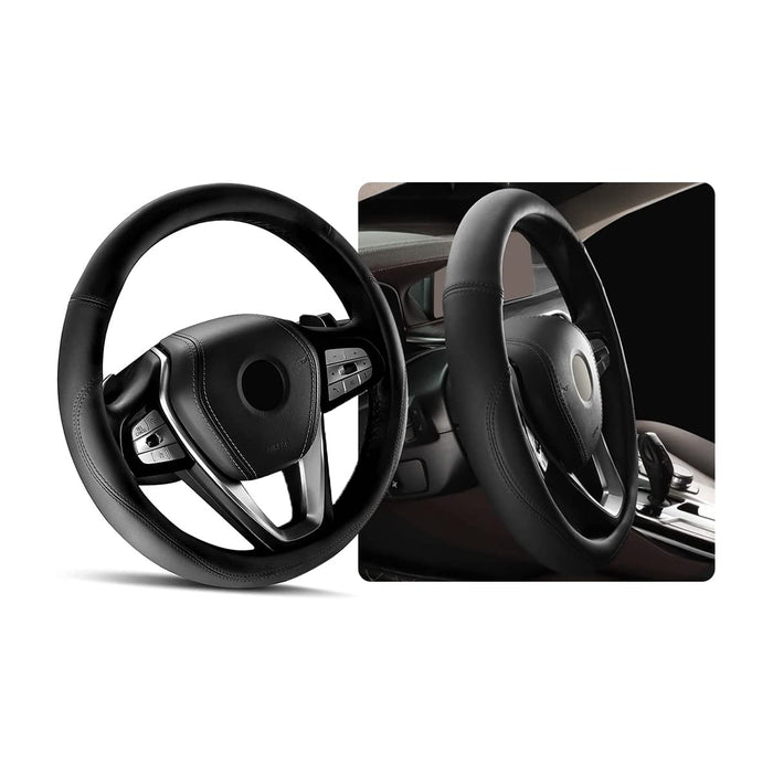 Ziciner Steering Wheel Cover Soft Leather Durable Universal 14.5-15in Gray by Deal US