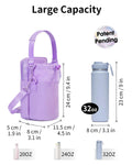 Wandering Nature Insulated Water Bottle Holder Strap 32oz Purple Leather by Deal US