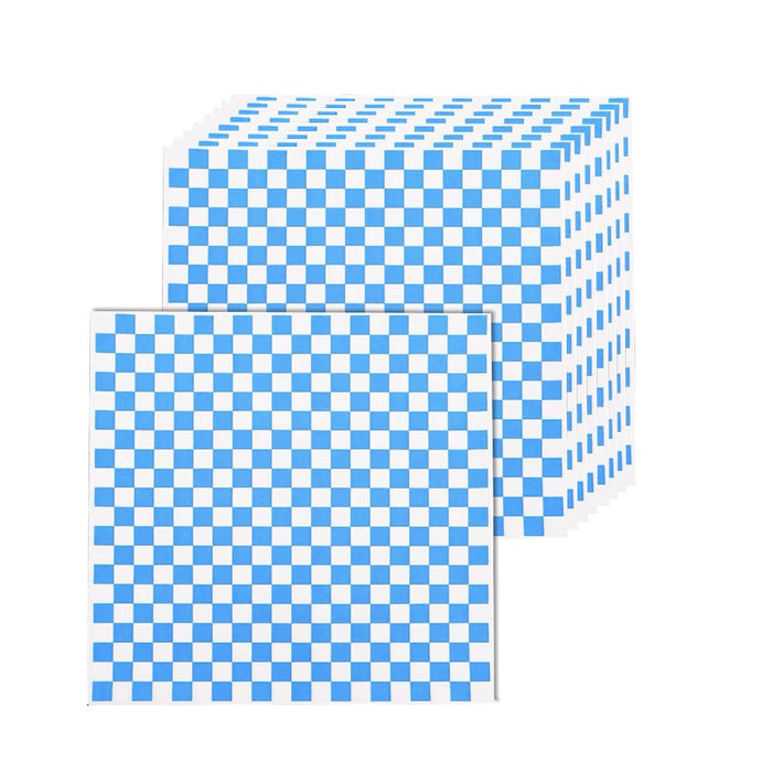 GotGala Oktoberfest Deli Sandwich Paper Blue White Checkered 100 Pcs by Deal US