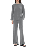 C202 Women's 2-Piece Lounge Set Crewneck Sweatsuit Lava Size L by Deal US