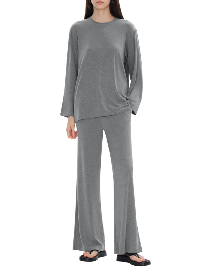 C202 Women's 2-Piece Lounge Set Crewneck Sweatsuit Lava Size L by Deal US