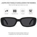 JASPIN Rectangle Sunglasses for Women Men Trendy Y2k Retro 90s Sun Glasses UV Protection Cool Square Frame