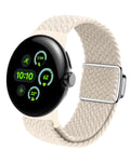 MAKCPOIMER Braided Nylon Strap for Google Pixel Watch 1/2/3 41mm Starlight by Deal US