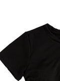 Tumhug Women's High Waist Bikini Set Crop Top Boy Shorts Black Size L by Deal US