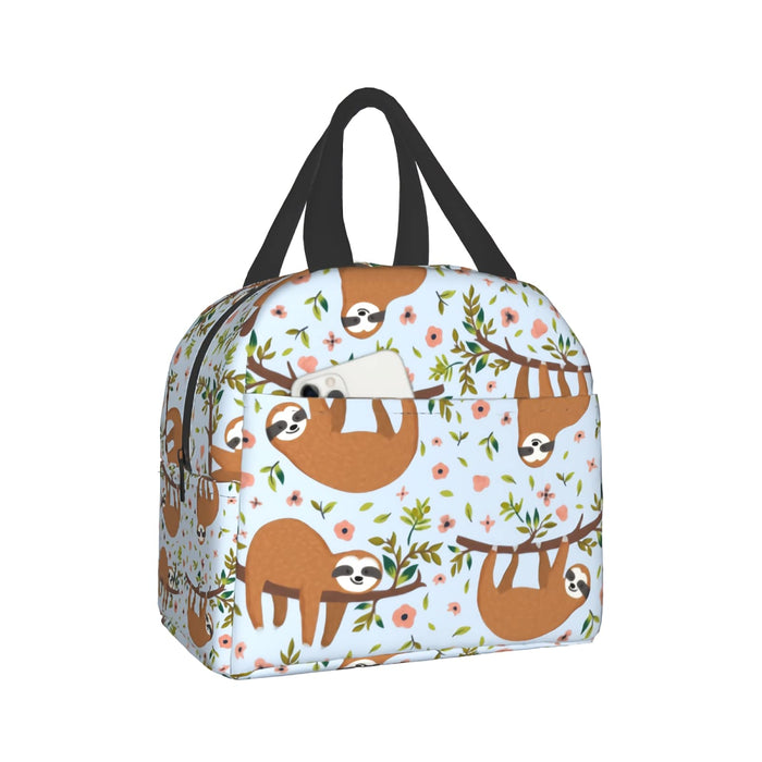Giwawa Sloth Insulated Lunch Box 8 Capacity Blue Cartoon Animal Flower Trees by Deal US
