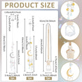 NBEADS 3 Pcs 3 Styles Crystal Car Mirror Hanging Accessories, Moon Star Sun Catcher Decor with Empty Perfume Bottle Crystal Boho Car Mirror Charm for Home Window Decoration,9.15-13.78inch