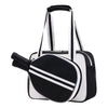 SPOENGRU PU Leather Pickleball Paddle Bag Small Black Fashion Tote