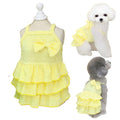 Wiz BBQT Chihuahua Yorkie Dog Dress Sleeveless Ruffles Bow Yellow Size L by Deal US