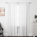 ZWARMY Kitchen Tier Curtains 84x40in White Semi Light Filtering 2Pcs by Deal US