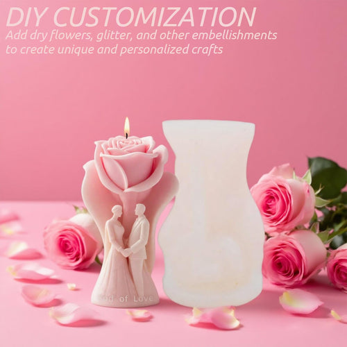 Couple Candle Silicone Mold Wax Melt Epoxy Resin Rose Soap DIY Craft by Deal US