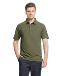 VEBOON Men's Short Sleeve Cotton Blend Polo Shirt Army Green Size XX-Large by Deal US