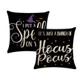 7COLORROOM Halloween Pillow Covers Set of 2 Black 18x18in Polyester by Deal US