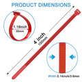 Aroono 500pcs 4in Red Nylon Zip Ties 40lb Strength UV Resistant by Deal US