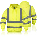 RadiantGear Hi-Vis Safety Hoodie Class 3 Reflective Yellow Size M by Deal US