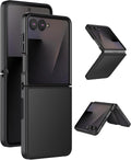 Matte Translucent Hard Back Case for Samsung Galaxy Z Flip 7 2025 with Soft TPU Bumper Black Frost by Merch Section
