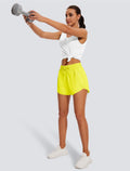 addigi Women's Running Shorts High Waisted Quick Dry Pockets Yellow Size L by Deal US