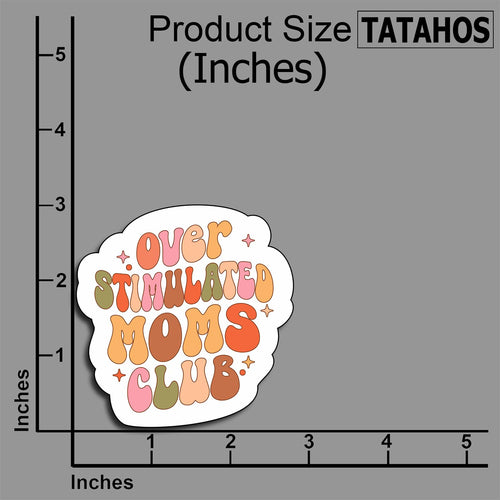 TATAHOS Overstimulated Moms Club Vinyl Stickers 3"x2.8" 3Pcs Waterproof by Deal US