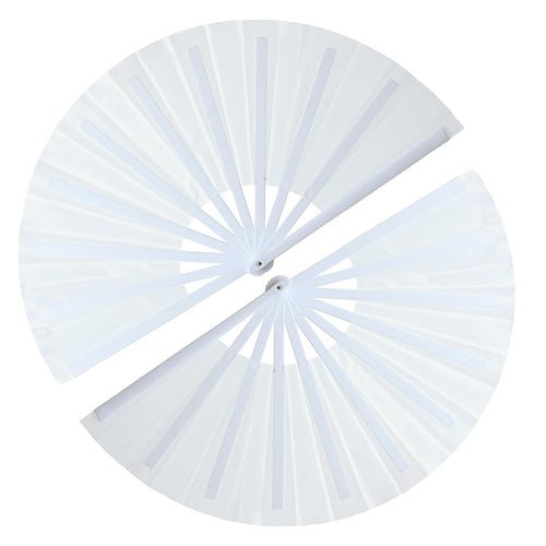 GeGeYa 13inch Large Rave Popping Hand Fans Foldable White 2 Packs by Deal US