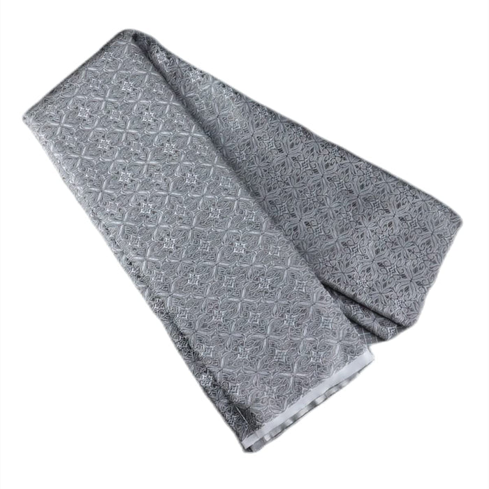 Tinakim Jacquard Brocade Faux Silk Fabric Grey Cut by The Yard by Deal US