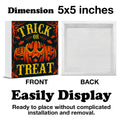 Hijie Halloween Wooden Pumpkin Sign Spooky Home Decor 5x5 Inches TREAT by Deal US