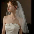 Cliory Pearl Veil Glitter Bride Wedding Short Veil White by Deal US