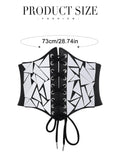 Asooll Punk Black Leather Corset Belt Lace Up Sequin Waist Belt Size S by Deal US