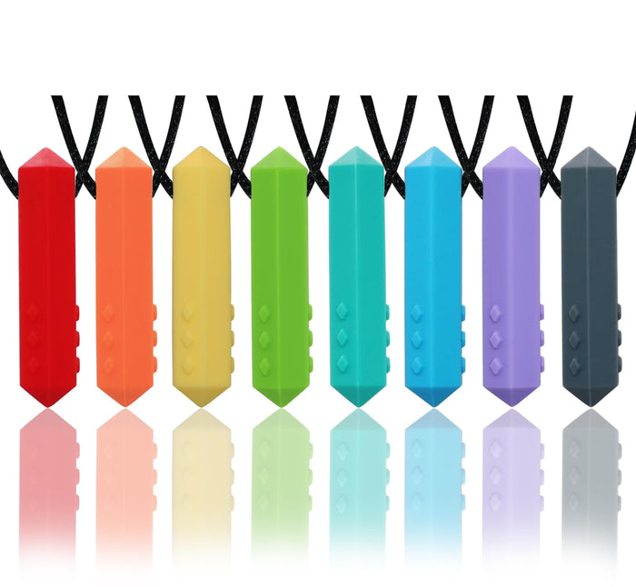 Necklaces for Sensory Kids, 8 Pack Chewy Necklace Sensory Boys and Girls with Au
