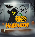 YouerCrystal Halloween Sign Colorful Glass Ghost Decor 3.94 Inch by Deal US