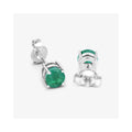 0.72 Ct Round Green Zambian Emerald Prong 10K Stud Earrings by Fine Color Jewels