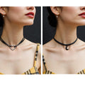 5 PCS Necklaces Choker Set Gothic Boho Moon Necklace, Moon Necklaces for Women,L