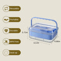 Hegrish Fruit Ice Serving Tray Clear Light Blue 4 Compartments with Lid by Deal US