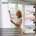 Turquoize Linen Sheer Rod Pocket Curtains 52x63in Set of 2 Pure White by Deal US
