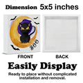 Hijie Halloween Black Cat Bat Wooden Sign Decor 5x5 Inches Indoor by Deal US