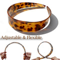 ÉCLAT Tortoise Shell Headbands for Women, Wide Leopard Headbands with Teeth for