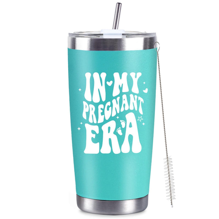 CUPLOOV Pregnant Blue Tumbler 20oz Insulated Cup with Lid & Straw by Deal US