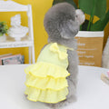 Wiz BBQT Chihuahua Yorkie Dog Dress Sleeveless Ruffles Bow Yellow Size L by Deal US