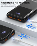 Bank Portable Charger 10000Mah Pd 22.5W Battery Pack, Led Display & Usb-C In/Out