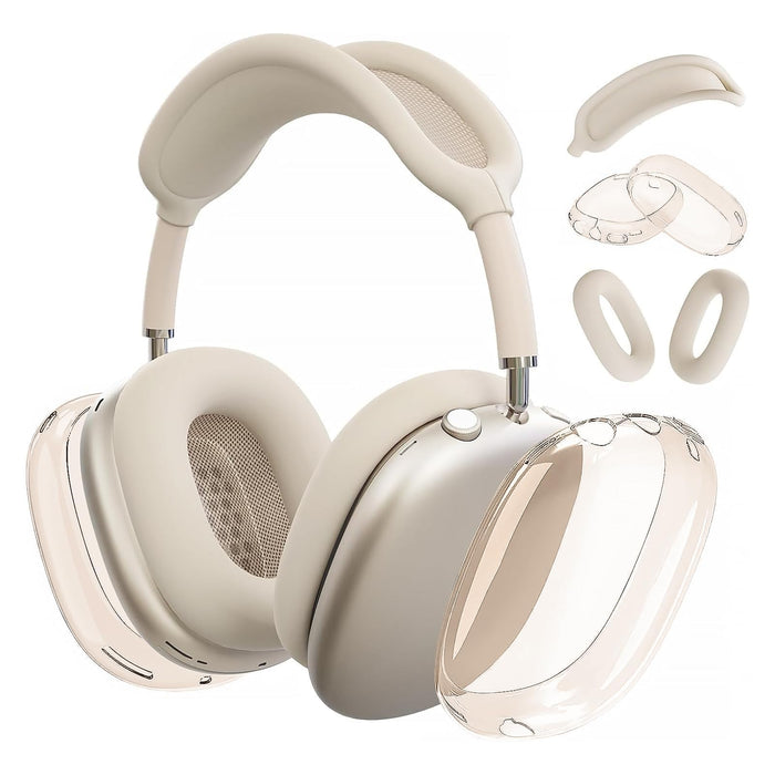 In 1 Case Cover For Airpods Max, Clear Tpu Ear Cup Protectors & Silicone Earpad
