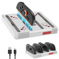 Eastfine Retro Style Nintendo Switch 2 Joy-Con Charger Station LED White Red by Deal US