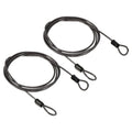 PATIKIL Security Steel Cable 2.5mm x 1.5m Black Double Loop 2 Pack by Deal US