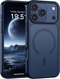 Magnetic Case for iPhone 17 Pro Max 6.9" Dark Blue Translucent Matte Cover by Merch Section