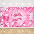 MEHOFOND Breast Cancer Awareness Banner Pink Ribbon Party Decoration Pink by Deal US