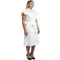 Julia Jordan Ivory Short Sleeve Textured Shirt Dress, Size 16 by Vanessa Jane