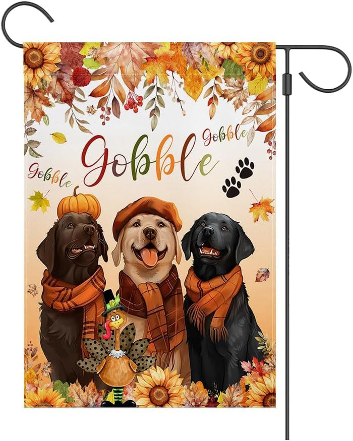 MEHOFOND Fall Happy Thanksgiving Garden Flag Double Sided 12x18in by Deal US